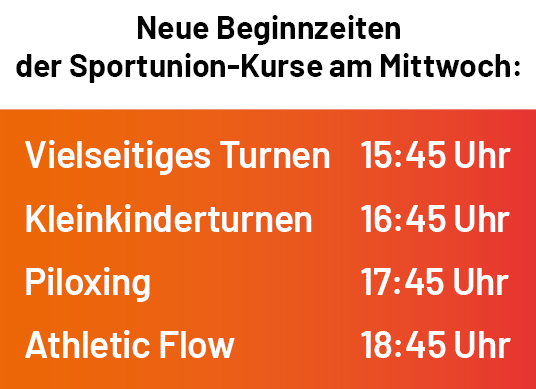 Beginnezeiten NMS 1 Mittwoch